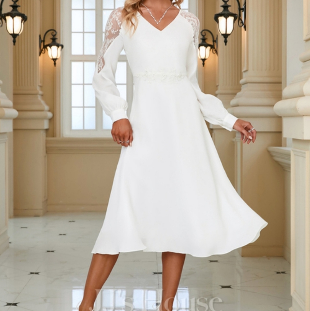 Size XXL fit and flare white dress